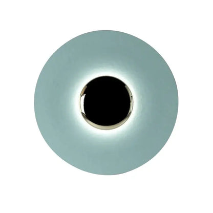 A sleek modern gold and white led ufo wall sconce with a matte finish and circular design for bedside decor