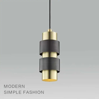 Modern gold arched glass bar pendant lamp with alternating brass and matte black rings for decorbites glass bar pendant