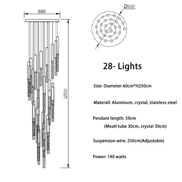 Elegant modern gold art deco crystal led chandelier with 28 lights, aluminum frame, and stainless steel for living room decorbites crystal led