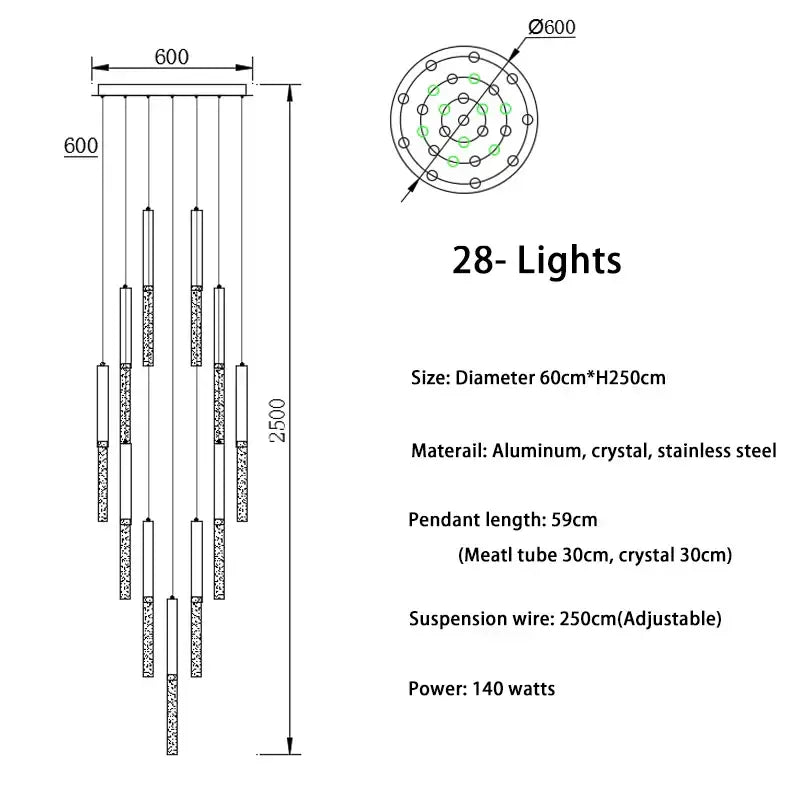 Modern gold art deco decorbites crystal led chandelier with 18 aluminum and crystal lights for living room decor