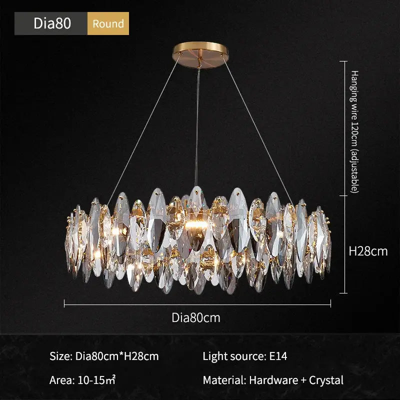 Modern gold ash crystal ceiling chandelier with cascading clear shards and gold hardware for living room decorbites ash crystal