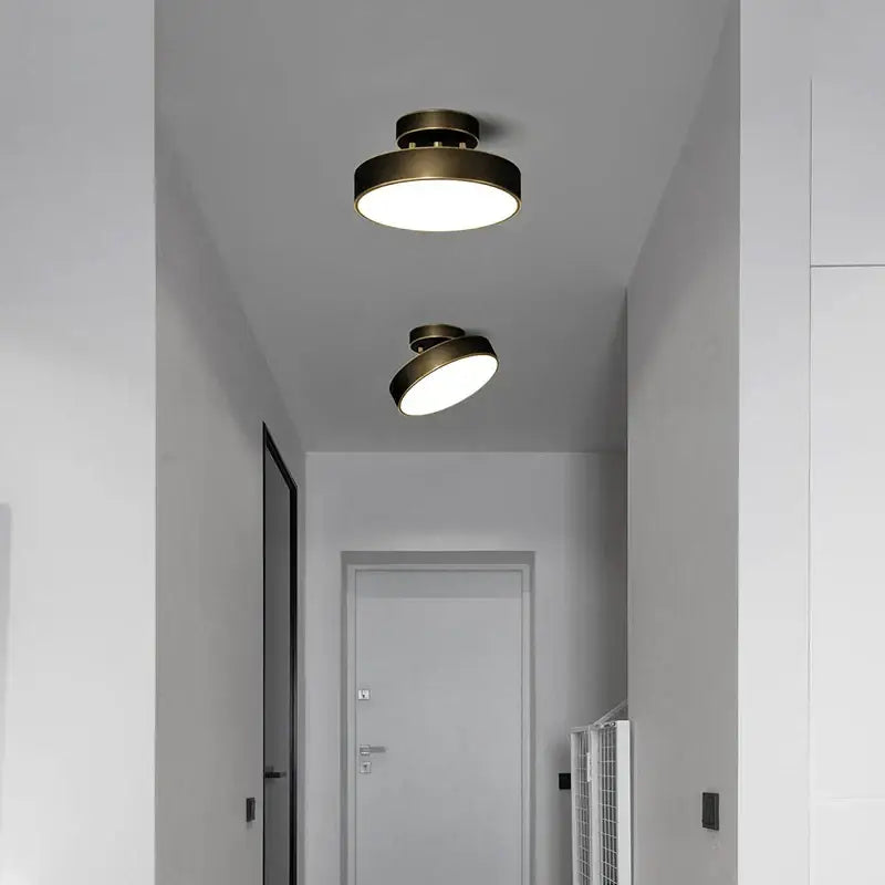 Brass-finished circular modern gold black copper led ceiling light spotlight for living room decorbites black copper