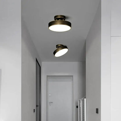Brass-finished circular modern gold black copper led ceiling light spotlight for living room decorbites black copper
