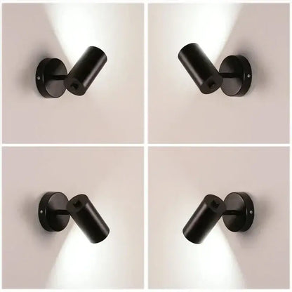 Modern gold and black cylindrical led wall lamp with matte finish and adjustable head for living room decorbites gold led