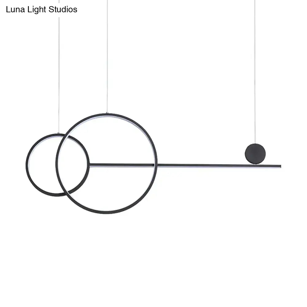 Modern black and gold acrylic DecorBites™ Nordic LED chandelier with intersecting rings and bulb included 220v-240v light type