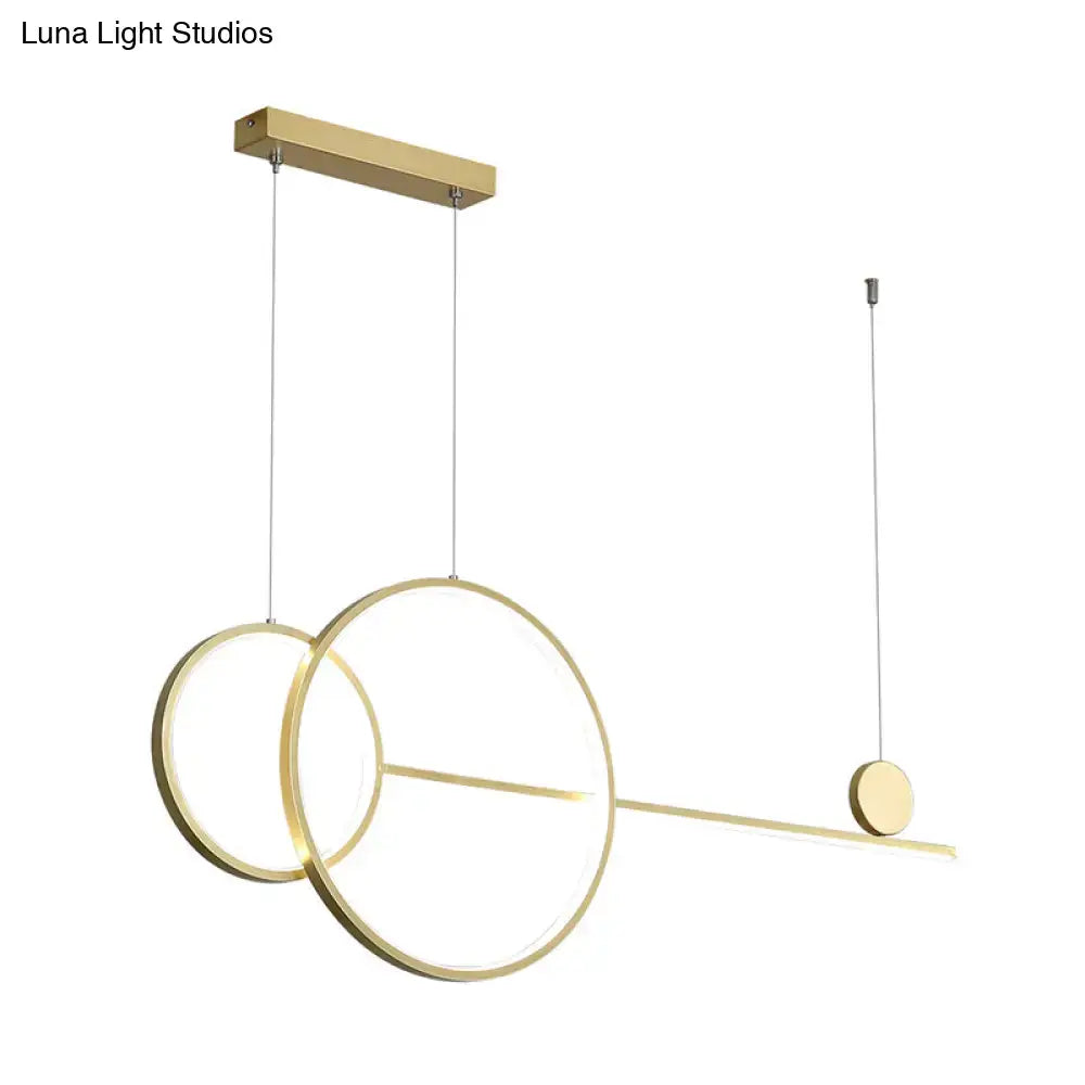 Modern gold-toned decorbites™ nordic led acrylic chandelier lamp with overlapping rings and bulb included 220v-240v light type