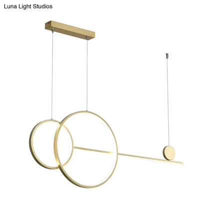 Modern gold-toned decorbites™ nordic led acrylic chandelier lamp with overlapping rings and bulb included 220v-240v light type