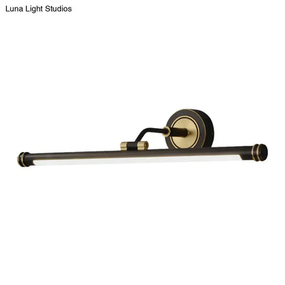 Modern gold and black LED vanity light fixture with brass slender bar design wall sconce suitable for 220v-240v use