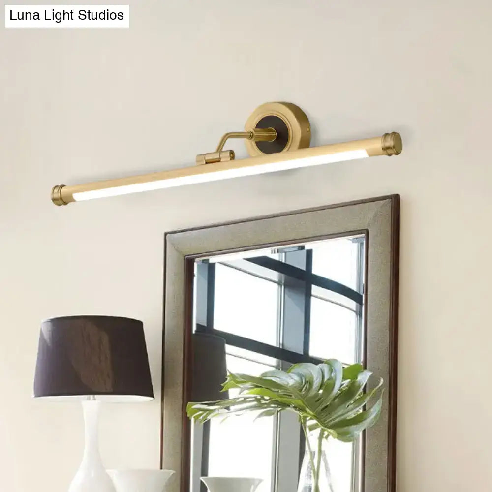 Modern gold and black wall-mounted light fixture with integrated led strip 220v-240v 110v-120v light type for bathroom vanity