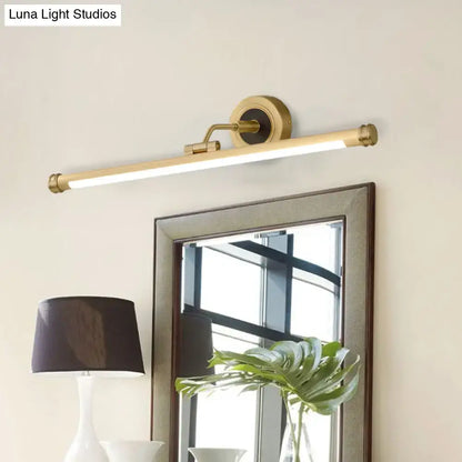 Modern gold and black wall-mounted light fixture with integrated led strip 220v-240v 110v-120v light type for bathroom vanity
