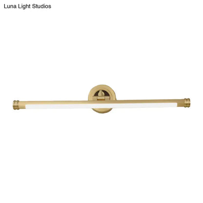 Modern gold and black led vanity light fixture wall-mounted with frosted glass diffuser for 220v-240v and 110v-120v use
