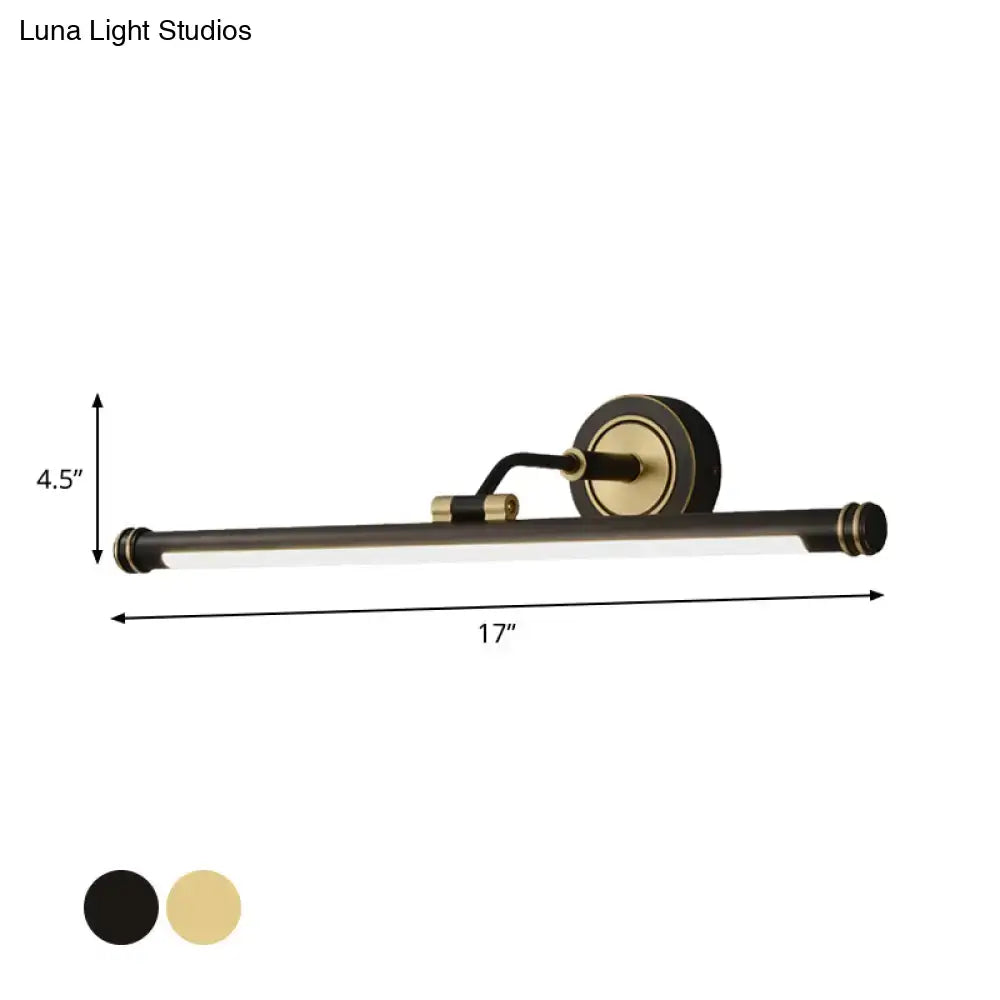 Modern gold and black 17-inch led vanity light fixture wall sconce with brass finish 220v-240v 110v-120v light type
