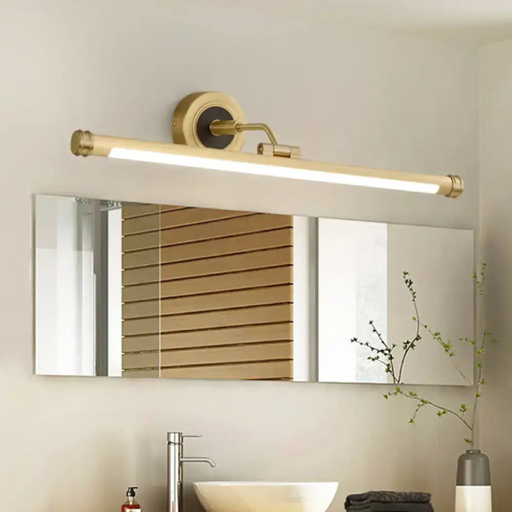 Modern gold and black wall-mounted vanity light fixture with integrated led strip 220v-240v light type for bathroom use
