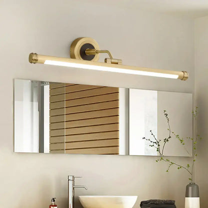 Modern gold and black wall-mounted vanity light fixture with integrated led strip 220v-240v light type for bathroom use