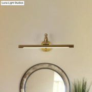 Modern gold and black wall sconce with a sleek rectangular bar design and fixture height for bathroom vanity bulb included