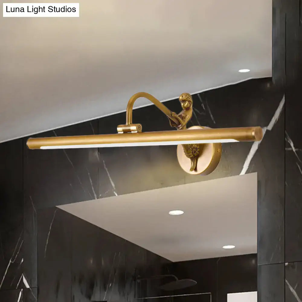 Modern gold and black led wall sconce with gold-finished cherub figure, wall-mounted vanity light fixture height included bulb