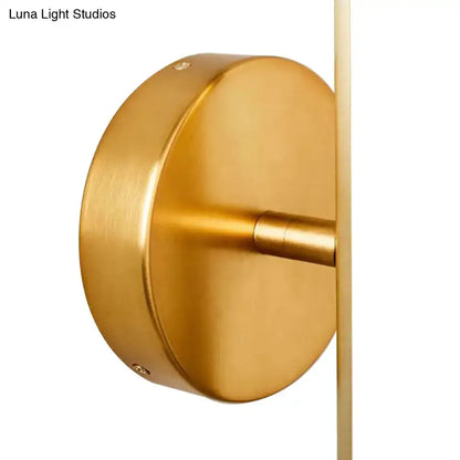 Modern gold and black minimalist wall sconce with gold finish brass wall light for bathroom use
