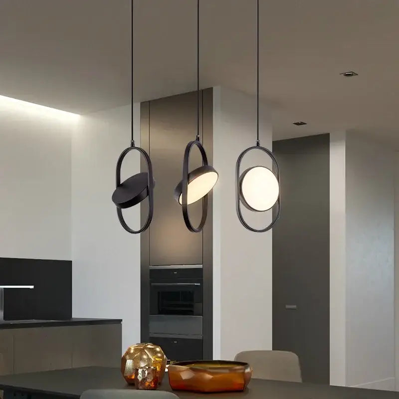 Three modern black pendant lights with circular frames hanging from ceiling decorbites gold pendant for kitchen lighting
