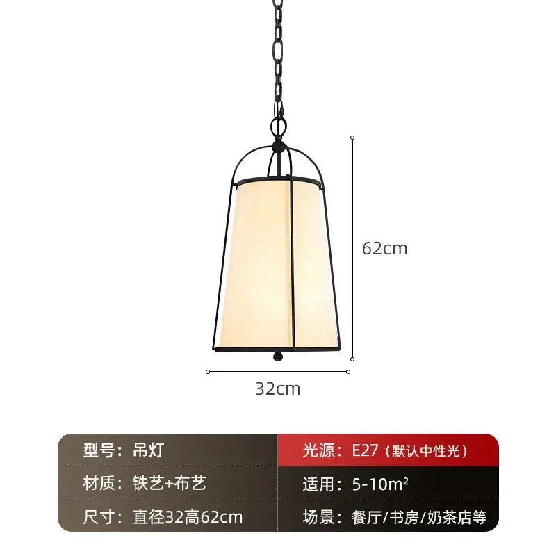 Modern gold black pendant lights featuring a black wrought iron frame with a beige fabric shade for dining room decorbites gold black