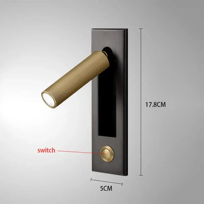 Modern gold black and white led wall lamp with matte black base and brass head for bedroom reading light decorbites led wall