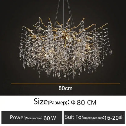A modern gold branch crystal chandelier with intricate crystal leaf designs for dining room decorbites branch crystal lighting