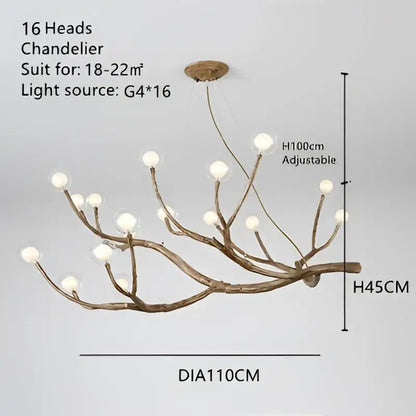 Modern gold branch glass bubble resin pendant light with 16 white glass bubble bulbs for dining room decorbites glass bubble