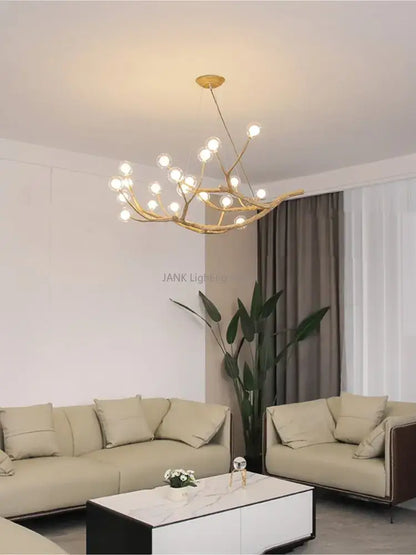 Modern gold branch glass bubble resin pendant light with spherical bulbs for dining room decorbites glass bubble design