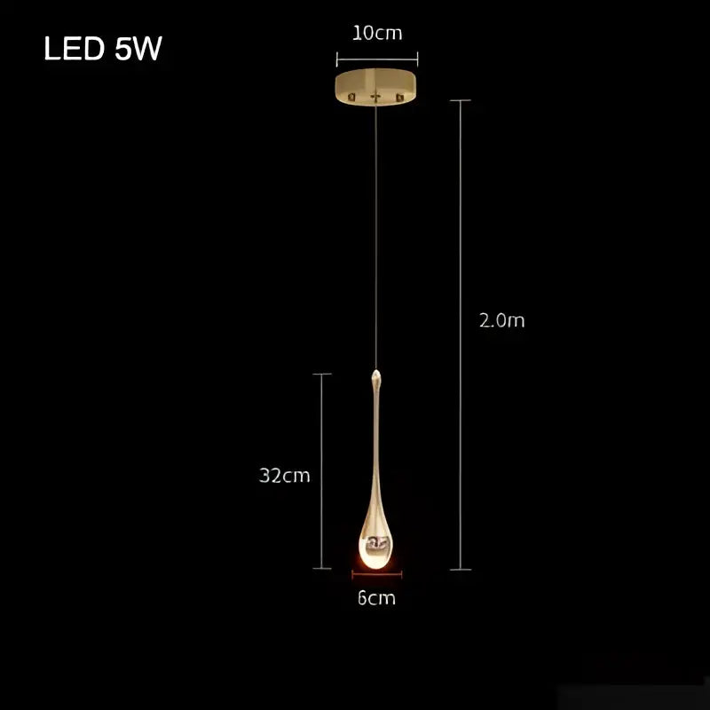 Modern gold bubble crystal chandelier pendant light with a gold-toned teardrop glass shade and led 5w bulb by decorbites