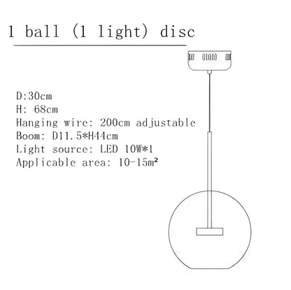 Modern gold bubble glass led chandelier with sleek round disc pendant and adjustable wire for kitchen decorbites bubble glass