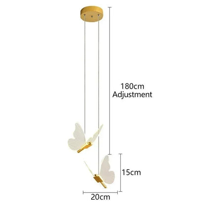 Modern Gold Butterfly 3-Light Metal Pendant Light - Decorbites