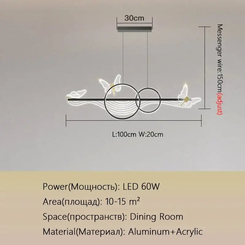 Modern gold butterfly chandelier dining room pendant light with sleek black aluminum frame and acrylic butterfly accents decorbites butterfly chandelier