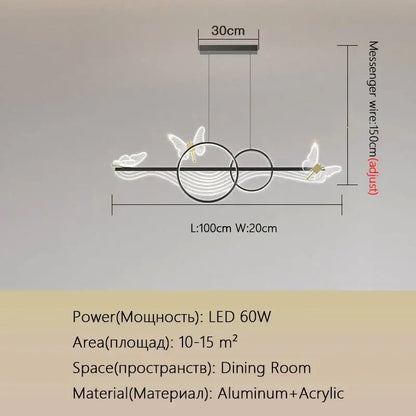 Modern gold butterfly chandelier dining room pendant light with sleek black aluminum frame and acrylic butterfly accents decorbites butterfly chandelier