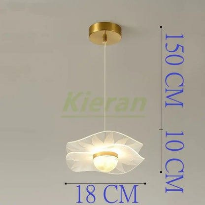 White translucent flower-shaped glass butterfly led chandelier with gold metal base and thin cord by decorbites butterfly led