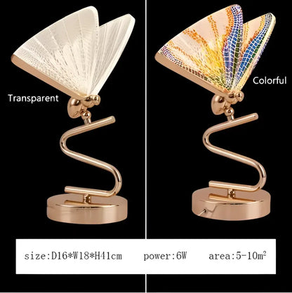 Modern gold butterfly led pendant lamp with translucent mosaic wings and curved metallic base for bedroom decorbites butterfly led