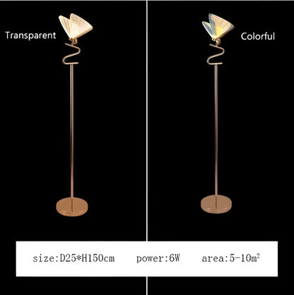 A slender gold-toned metal butterfly led pendant lamp with a curved base for modern bedroom staircase decorbites decor