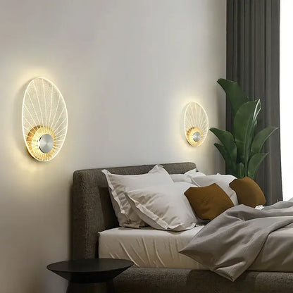 Elegant modern gold butterfly wall lamp with oval woven metal frame and warm LED lighting for bedroom decorbites butterfly wall lamp