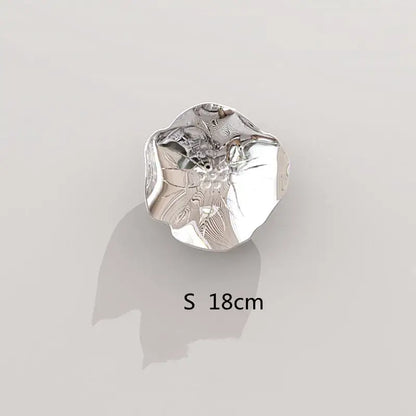 Silver intricately engraved leaf-shaped wall pendant with reflective finish decorbites carp fish living room decor