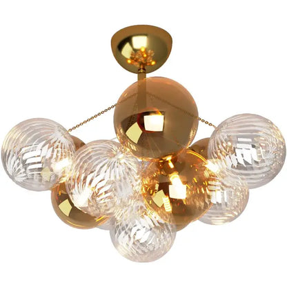 Modern gold cartoon bubble ball chandelier with clear glass globe design for kids room decorbites cartoon bubble lighting