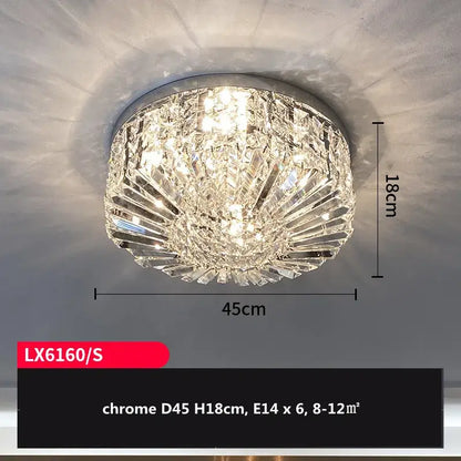 Modern gold and chrome decorbites crystal led ceiling lights featuring a sparkling faceted glass chandelier design