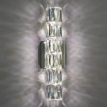 Modern gold and chrome crystal wall lamp with clear faceted crystal and sleek metallic base for elegant decorbites crystal wall decor