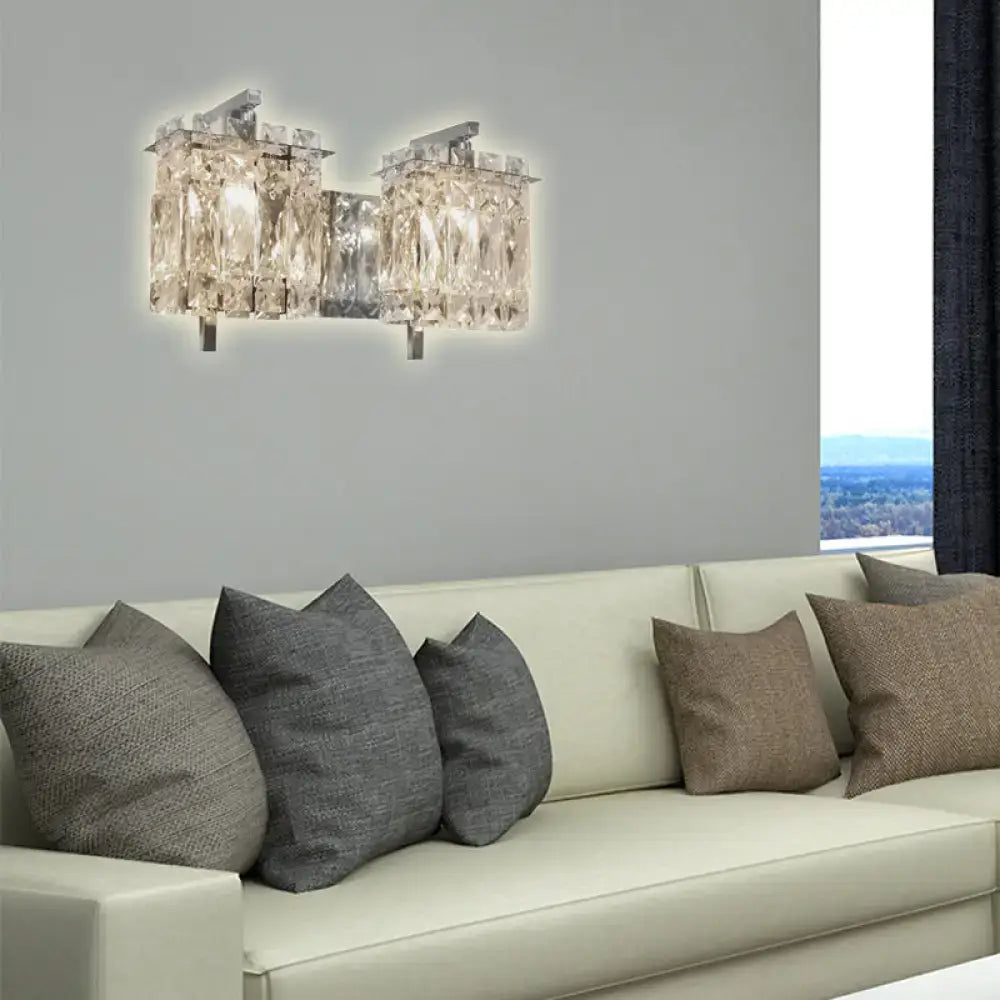 Modern gold and chrome crystal wall light fixture with sleek design and e12 e14 bulb base for living room use