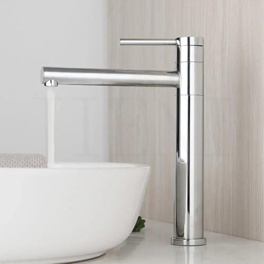 Modern gold and chrome single handle basin faucet with chrome finish and sleek minimalist design by decorbites gold plated