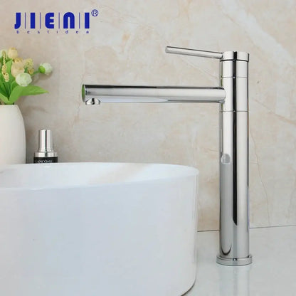 Modern chrome finished single handle basin faucet with sleek cylindrical design decorbites gold plated bathroom mixer