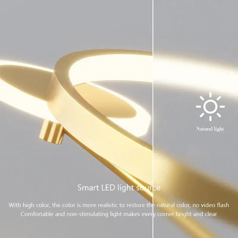 Modern gold circular led ceiling lamp with sleek curved design and warm natural illumination for minimalist decorbites circular led lighting
