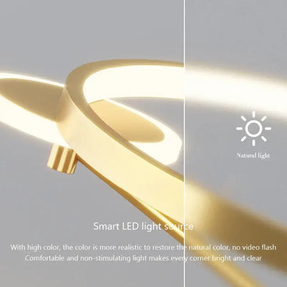 Modern gold circular led ceiling lamp with sleek curved design and warm natural illumination for minimalist decorbites circular led lighting