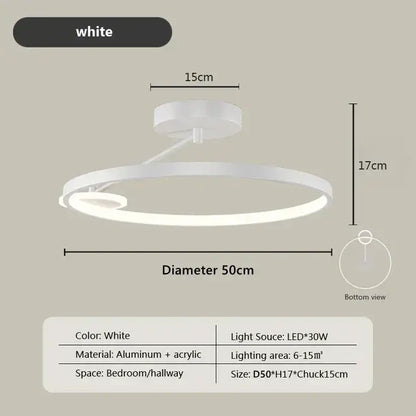 Modern gold circular led ceiling lamp with sleek aluminum acrylic two-ring design for minimalist decorbites circular led lighting