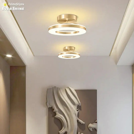 Modern gold circular led ceiling lamp with a sleek minimalist design for living room decorbites led ceiling use
