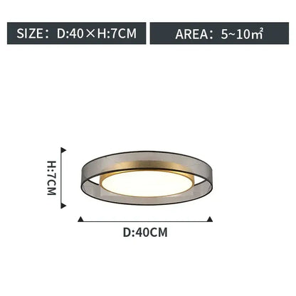 Modern gold circular led ceiling light with a sleek silver and gold metallic frame for bedroom decorbites circular led design