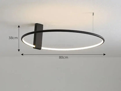 Modern black circular led ceiling light with sleek design and integrated inner ring lighting for bedroom decorbites circular led