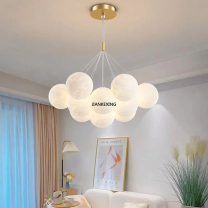 Modern gold cloud bubble ball led pendant lights with soft white frosted glass spheres for dining room decorbites bubble ball
